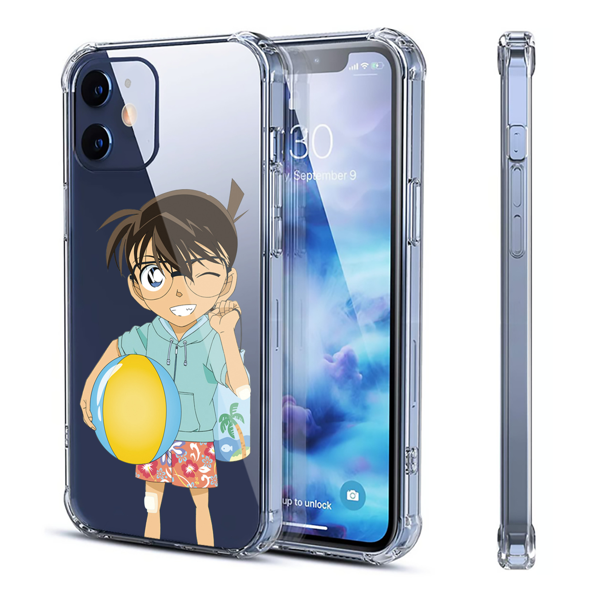 （画像用） 名探偵コナン 江戸川 コナン Detective Conan Conan Edogawa 【iPhone 12シリーズ対応】透明スマホケース（クリアソフトケース）